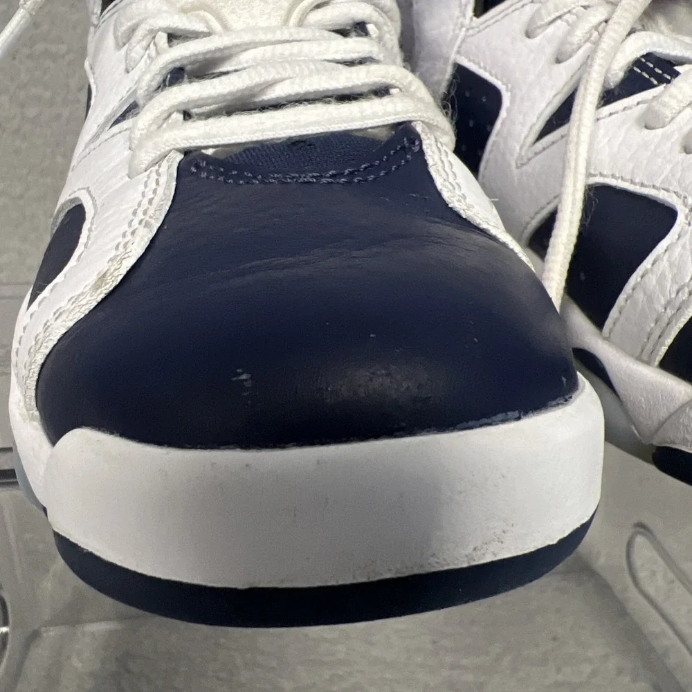 Nike Air Jordan 6 Retro Olympic Sneakers Youth 4.5Y Blue White Shoes 384665-164